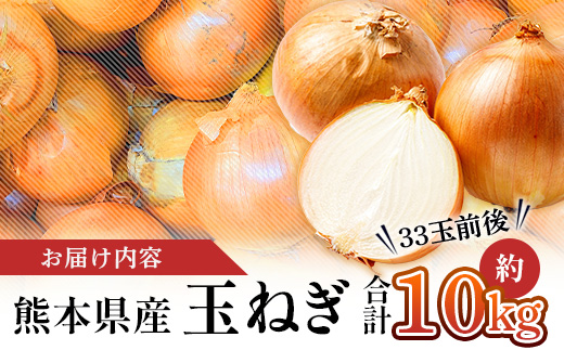 【先行予約】熊本県産 玉ねぎ 10kg (33玉前後) ≪2025年4月下旬から順次発送≫ 玉葱 野菜 数量限定 JAS たまねぎ オニオン 甘い ハンバーグ 肉じゃが 065-0637