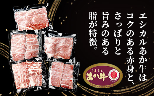 極みあか牛・希少部位入 食べ比べセット 【1kg】 モモ カタ トウガラシ バラ 焼肉 しゃぶしゃぶ すき焼き 熊本 あか牛 牛肉 赤身 和牛 国産 1キロ 033-0505