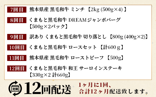 【定期便12回】くまもと 黒毛和牛 を味わい尽くす！1年12回配送 定期便 【合計 9.06kg】本場 熊本 黒毛 和牛 ブランド 牛 肉 すき焼き 焼肉 しゃぶしゃぶ ハンバーグ ステーキ ローストビーフ 上質 熊本 113-0550