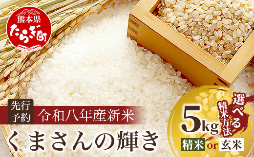 令和8年産 新米 くまさんの輝き 5kg (令和8年10月中旬より順次発送) 新米 熊本県 多良木町 お米 5キロ 米 白米 精米 107-0701