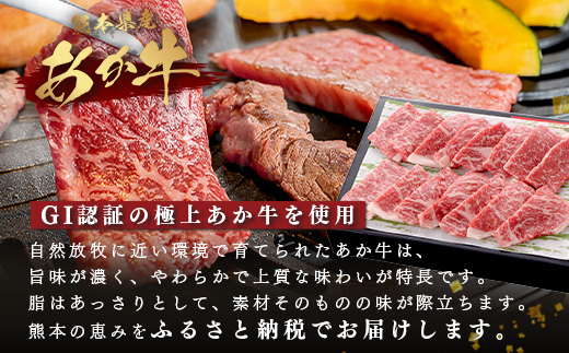 【GI認証】くまもと あか牛 肩 焼肉 用 約500g ＜約250g×2p＞ 冷凍 小分け ヘルシー あか牛 焼き肉 やき肉 肩ロース 牛肉 和牛 国産牛 赤身 073-0412