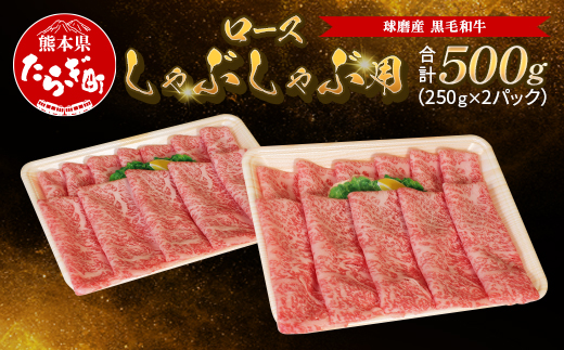 球磨産 黒毛和牛 ロースしゃぶしゃぶ用 500g（250g×2パック）【 牛肉 しゃぶしゃぶ しゃぶしゃぶ用 ロース やわらか 小分け 和牛 】011-0064