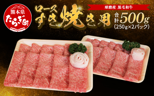 球磨産 黒毛和牛 ロース すき焼き用 500g（250g×2パック）【 牛肉 すき焼き すきやき ロース やわらか 小分け 和牛 】 011-0063