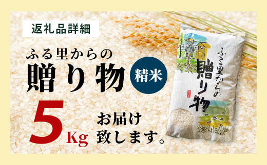 球磨産 精米 「ふる里からの贈り物」5kg 国内産 ひのひかり ブレンド米 ヒノヒカリ 未検査米 白米 お米 熊本県 多良木町 036-0181