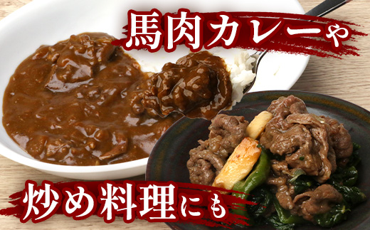 【 定期便 12回 】 熊本県 馬肉 小間スライス 1㎏（500g×2） × 12回 【 合計 12kg 】 【 大容量 本場 熊本県 馬肉 冷凍 真空 熊本 肥育 ヘルシー 赤身 肉 高栄養 肉 】041-0168