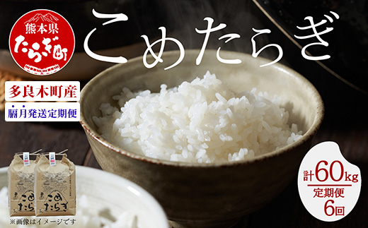 【R6年 新米 定期便全6回】隔月配送 多良木町産 こめたらぎ にこまる 10kg × 6ヶ月 合計60kg 【 白米 精米 熊本県 多良木町 自然 豊か グランプリ 農家 多良木のびる 】 044-0584-b