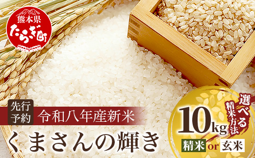 令和8年産 新米 くまさんの輝き 10kg (令和8年10月中旬より順次発送) 新米 熊本県 多良木町 お米 10 キロ 米 白米 精米 玄米 107-0702