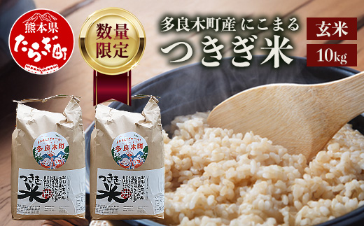 【令和8年産 玄米 】10月上旬～発送 多良木町産 にこまる 「つきぎ米」 玄米 10kg 玄米 ハサ干し米 多良木町 たらぎ 槻木 新米 お米 米 熊本県 10キロ 117-0503