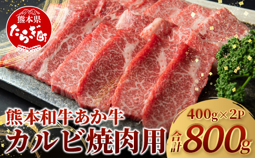 熊本県産 あか牛 【 カルビ 焼肉用 800g (あか牛 バラ カルビ 400g×2)】熊本県 あか牛 かるび 焼肉 焼き肉 BBQ アウトドア 牛肉 赤身 和牛 褐毛和種 046-0657