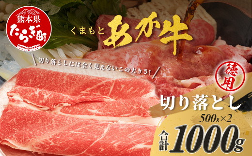 くまもとあか牛切り落とし徳用 500g×2パック 計1kg 熊本県 ブランド牛 肉 ヘルシー 赤身 牛肉 大容量 熊本県 ブランド あかうし 牛肉 用途多彩 きりおとし