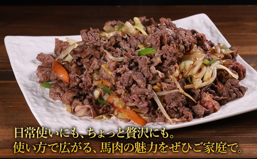 【ふるさと納税】 馬肉 小間切れ 500g 国内肥育 肉 訳あり 赤身 不揃い 健康 ヘルシー 高たんぱく 低脂質 冷凍 熊本県 水上村