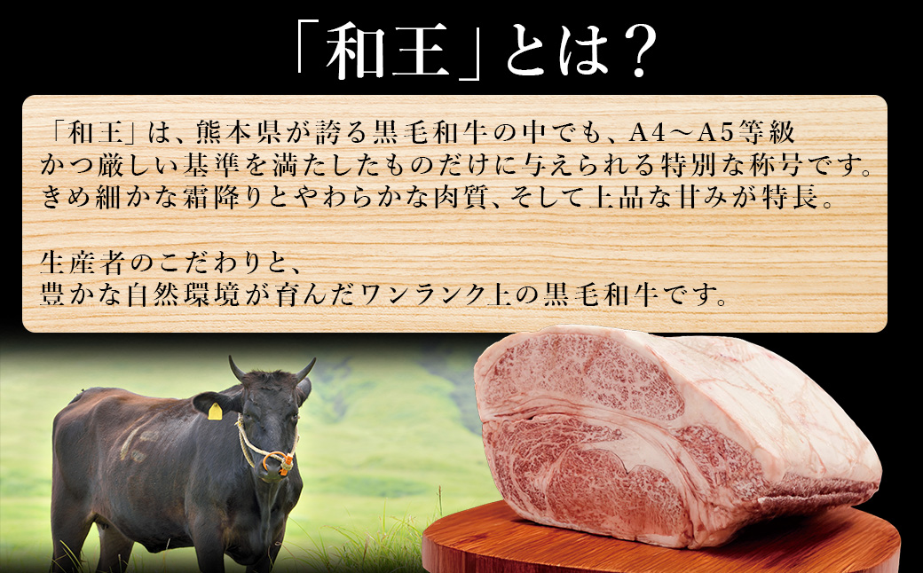 【ふるさと納税】 プレミアム 黒毛和牛 「和王」 焼肉用 600g (300g×2) 肉 牛肉 焼肉 冷凍 焼き肉 小分け お取り寄せ 熊本県 水上村