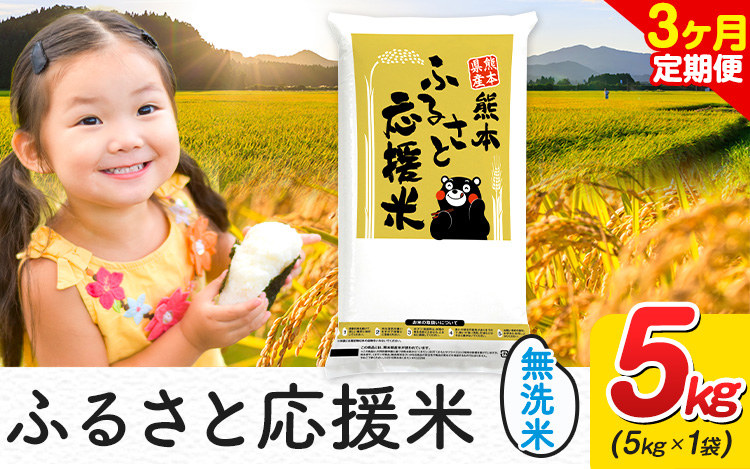 【3ヶ月定期便】米 無洗米 家庭用 熊本 ふるさと応援 定期便 米 5kg《お申込み翌月から出荷》 熊本県産 白米 精米 山江村 ブレンド米 国産 おうちご飯 返礼品 発送 配送 SDGs わけあり むせんまい お米 おこめ