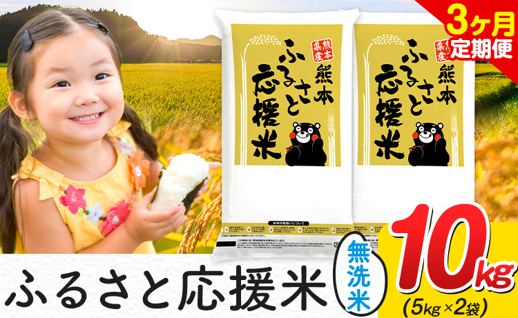 【3ヶ月定期便】米 無洗米 家庭用 熊本 ふるさと応援 定期便 米 10kg《お申込み翌月から出荷》 熊本県産 白米 精米 山江村 ブレンド米 国産 おうちご飯 返礼品 発送 配送 SDGs わけあり むせんまい お米 おこめ