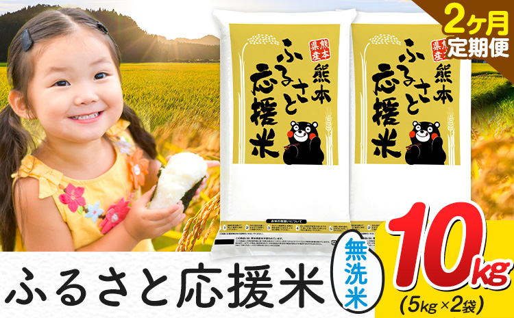 米 無洗米 熊本 ふるさと応援 米 【2ヶ月定期便】 10kg 《お申し込み月の翌月から出荷開始》 熊本県産 白米 精米 山江村 ブレンド米 備蓄 国産 おうちご飯 返礼品 発送 配送 SDGs わけあり むせんまい お米 おこめ 家庭用