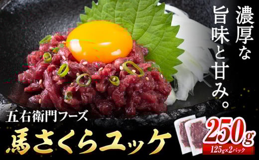 馬肉 馬さくらユッケ 125g × 2パック 250g 五右衛門フーズ 《60日以内に出荷予定(土日祝除く)》 熊本県 球磨郡 山江村 馬肉 肉 国産 馬 さくら ユッケ 小分け 送料無料