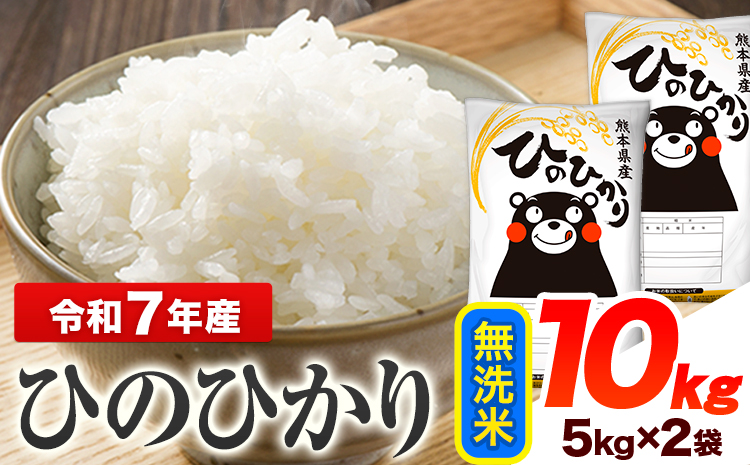 令和7年産 ひのひかり  無洗米 10kg 《7-14日以内に出荷予定(土日祝除く)》 熊本県産 無洗米 精米 ひの 送料無料 熊本県 山江村