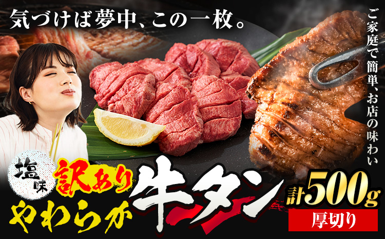 牛タン 厚切り 塩味 500g 500g×1袋 《30日以内に出荷予定(土日祝除く)》牛肉 肉 牛 たん タン 牛たん 焼くだけ 訳あり 焼肉 焼き肉 熊本県 山江村 厚切り BBQ タン下 塩牛タン 冷凍 味付け肉 一番人気 塩味 お取り寄せ
