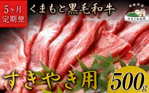 【5ヶ月定期便】 くまもと黒毛和牛 すき焼き用 500g (計5回お届け×500g 合計2.5kg)《お申込み月の翌月から出荷開始》 山江村（桜屋）