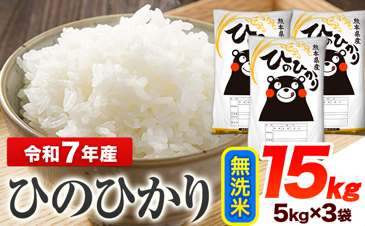 令和7年産 ひのひかり  無洗米 15kg 《7-14日以内に出荷予定(土日祝除く)》 熊本県産 無洗米 精米 ひの 送料無料 熊本県 山江村
