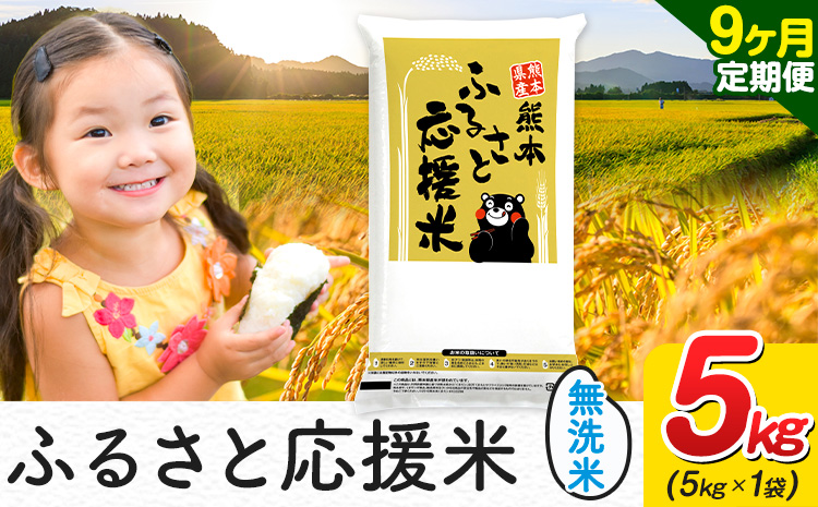米 無洗米 熊本 ふるさと応援 米 【9ヶ月定期便】 5kg 《お申し込み月の翌月から出荷開始》 熊本県産 白米 精米 山江村 ブレンド米 備蓄 国産 おうちご飯 返礼品 発送 配送 SDGs わけあり むせんまい お米 おこめ 家庭用