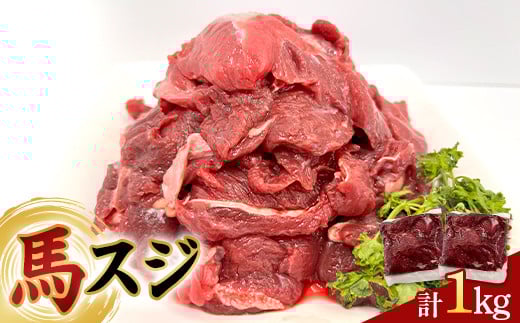 馬スジ 1kg (500g×2) 馬肉 冷凍 九州 熊本県 球磨村 FKP9-618