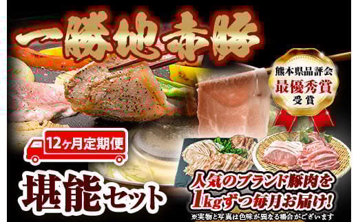 【12カ月定期便】一勝地赤豚 しゃぶしゃぶ・焼肉 堪能定期便 FKP9-447