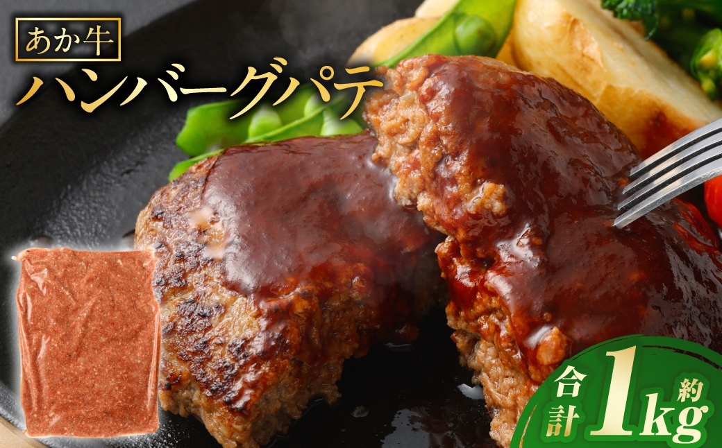 あか牛ハンバーグ パテ 約1kg 赤身 冷凍 家庭料理 簡単調理 お肉 ニク にく 肉 牛肉 牛 あか牛 国産 熊本県産 ハンバーグ
