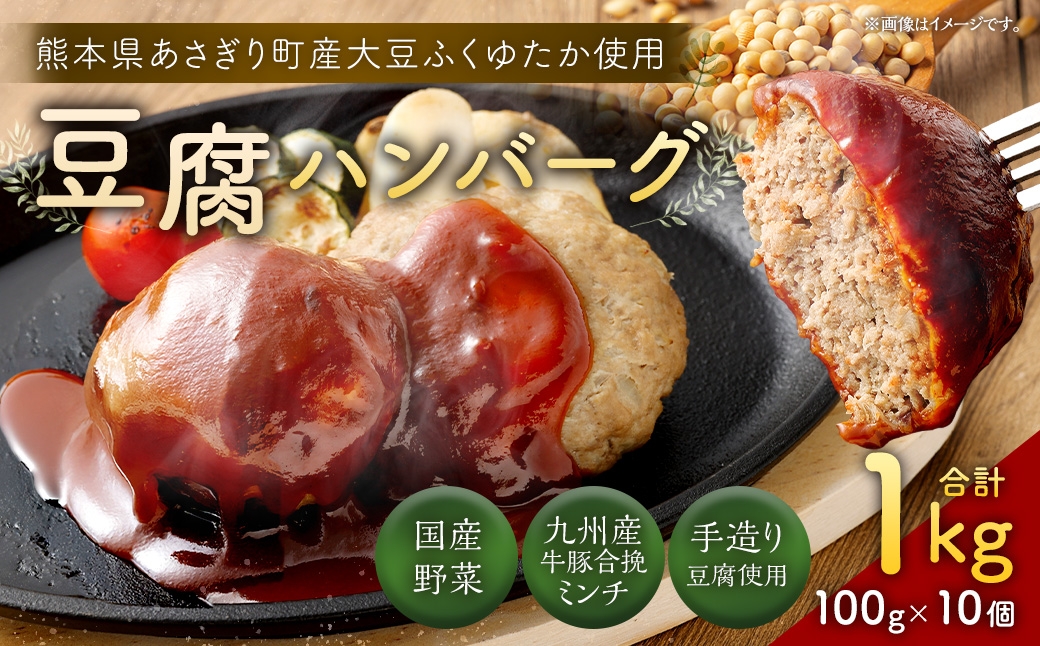 豆腐ハンバーグセット100g × 10個入 豆腐ハンバーグ 冷凍 電子レンジ対応 小分けで便利 ヘルシー 国産 ｜ 熊本県あさぎり町