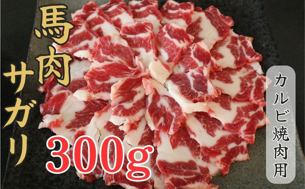 馬肉サガリ　カルビ焼肉用(ヒモ肉)　300g【お届け時期：入金確認後２ヶ月前後で発送】馬肉 サガリ カルビ 焼肉 ヒモ肉 馬焼き