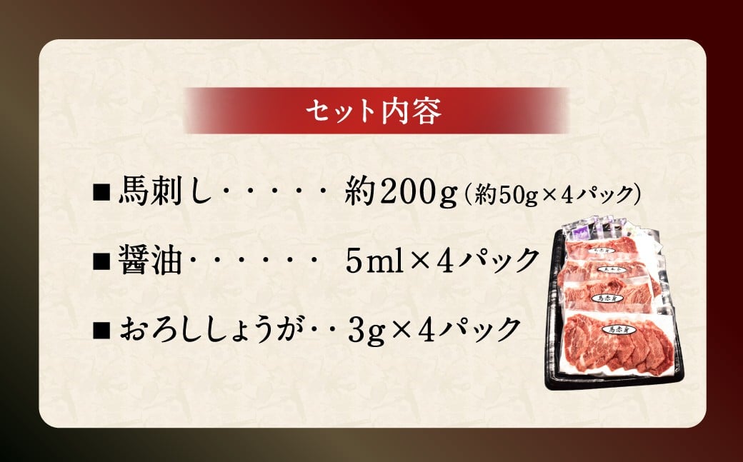 赀身銬åºã èšçŽ200g ïŒçŽ50gÃ4ããã¯ïŒ 逿²¹ã»ãããããããä»ã 銬åºã 銬è 赀身 åºã身 ãè€çŸ é«ã¿ã³ã㯠äœèèª å°åã åå
è£
ã»ãã å·å