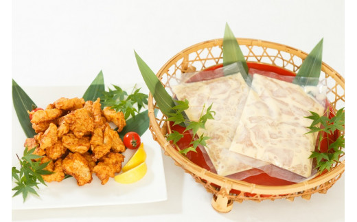 大分のソウルフード3点セット　豊後鶏のとり天・奥豊後豚の味噌豚ステーキ・すもう鶏の鶏めしの素