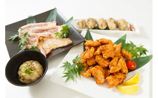 大分のソウルフード3点セット　豊後鶏のとり天・奥豊後豚の味噌豚ステーキ・すもう鶏の鶏めしの素