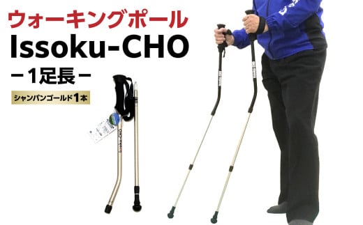 ウォーキングポール Issoku-CHO（1足長） シャンパンゴールド 1本