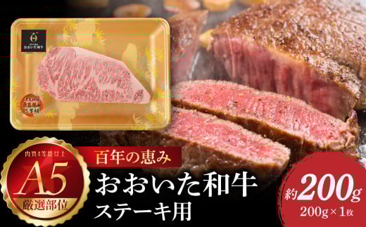 百年の恵み　おおいた和牛A5　ステーキ用【厳選部位】約200ｇ