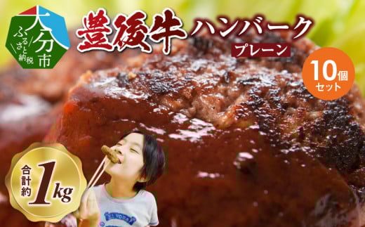 豊後牛ハンバーグ（プレーン）　10個セット（合計約1kg）