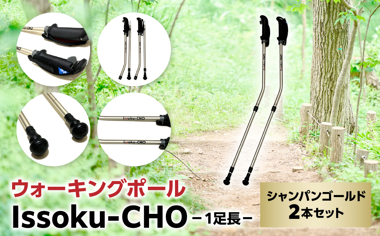 ウォーキング Issoku-CHO（1足長） シャンパンゴールド 2本セット