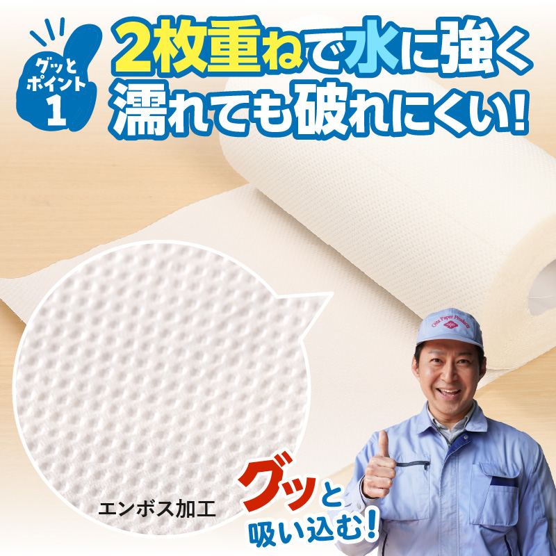 キッチンタオル70カット（4ロール×12パック）6回お届け定期便