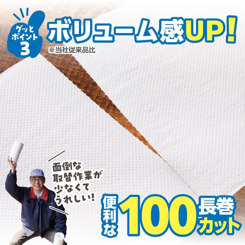 【3ヶ月毎に配送】キッチンタオル100カット（6ロール×8パック）3回お届け定期便