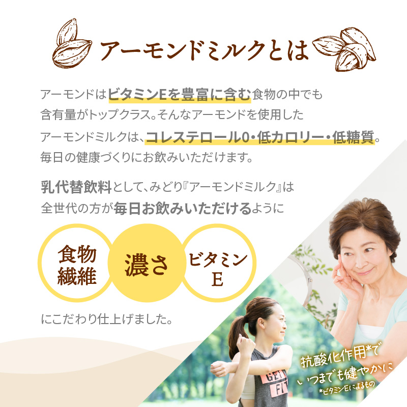 【隔月配送】みどり豆乳 成分無調整 1000ml×12本＋みどりアーモンドミルク 砂糖不使用 1000ml×12本 隔月交互に6回お届け定期便