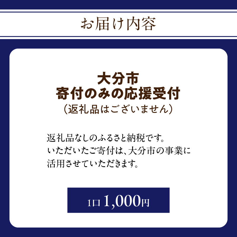 大分県大分市 返礼品なし（寄附のみの受付となります） 一口1,000円