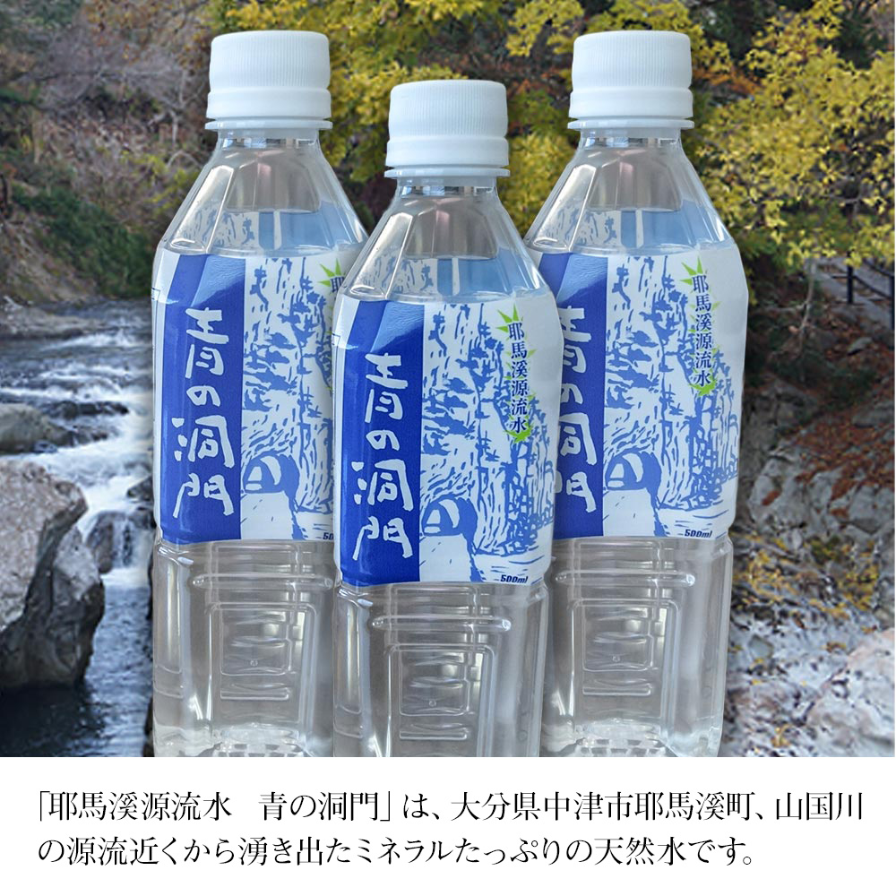 耶馬溪源流水 青の洞門 500ml×48本 2ケース | 湧き水 天然水 ナチュラルミネラルウォーター 