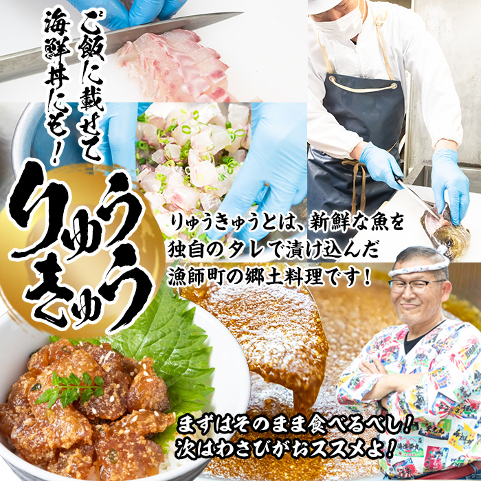 大将のとっておき！「珍味りゅうきゅう3選セット」 魚 海鮮 簡単 りゅうきゅう 漬け丼 お茶漬け だし茶漬け 調味料 加工品 大分県 佐伯市 【GA004】【ポートラインサービス (有)】