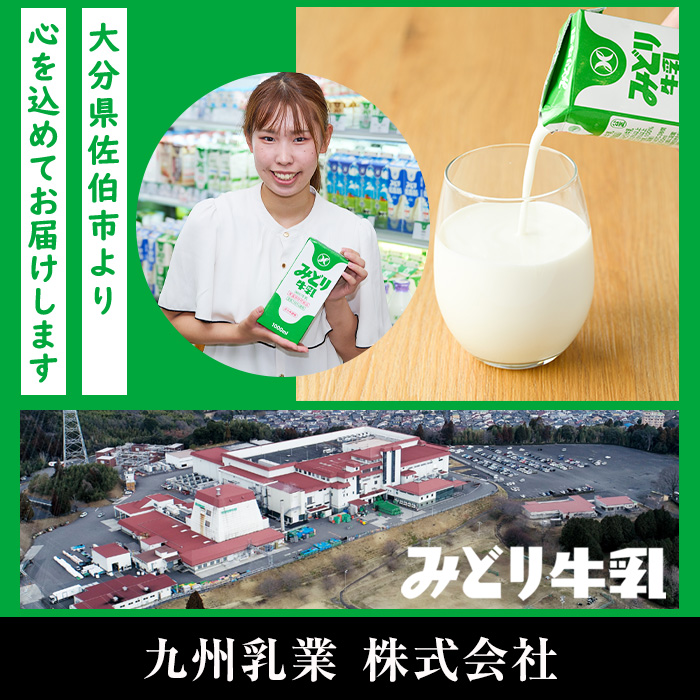 ＜期間限定＞ みどり牛乳(計12L・1000ml×12本)常温 保存 ミルク 生乳 長期保存 ロングライフ 乳製品 防災 備蓄 大分県 佐伯市【GT02】【九州乳業株式会社】