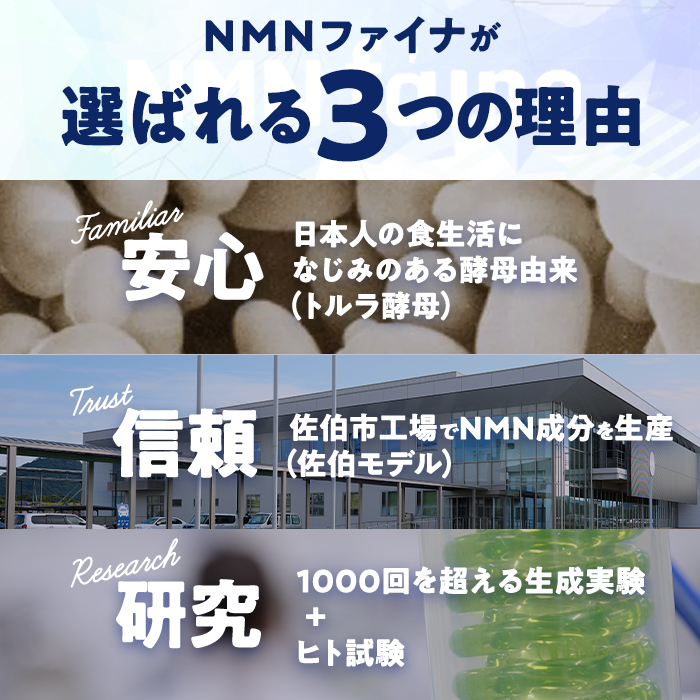 完全国内生産のNMNサプリメント「NMNファイナ」 (計180粒・約1ヶ月分) 【GM001】【三菱商事ライフサイエンス (株)】