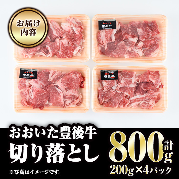 おおいた豊後牛 切り落とし (計800g・200g×4P) 国産 牛肉 肉 和牛 ブランド牛 小分け 大分県産 大分県 佐伯市 【FW011】【 (株)ミートクレスト】
