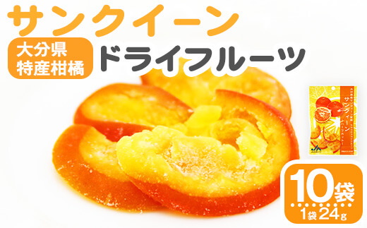 サンクイーン ドライフルーツ (24g×10袋) セット フルーツ 果物 柑橘 お菓子 数量限定 大分県産 特産品 大分県 佐伯市 常温 常温保存【DT22】【全国農業協同組合連合会大分県本部】