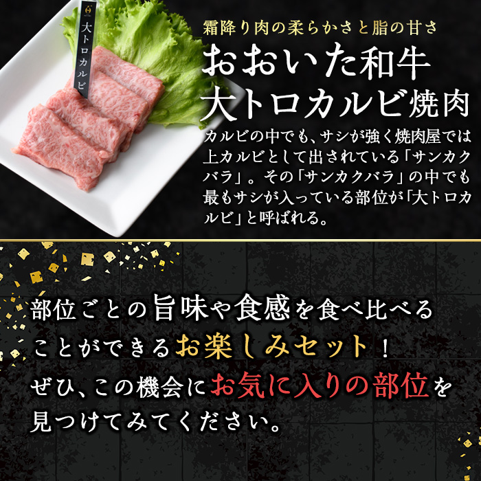 ＜訳あり＞おおいた和牛 お試し 食べ比べ 焼肉 5種 セット (合計350g・70g×5種) 小分け 焼肉 国産 牛肉 肉 低温熟成 A4 和牛 ブランド牛 BBQ 冷凍 大分県 佐伯市【DH251】【(株)ネクサ】