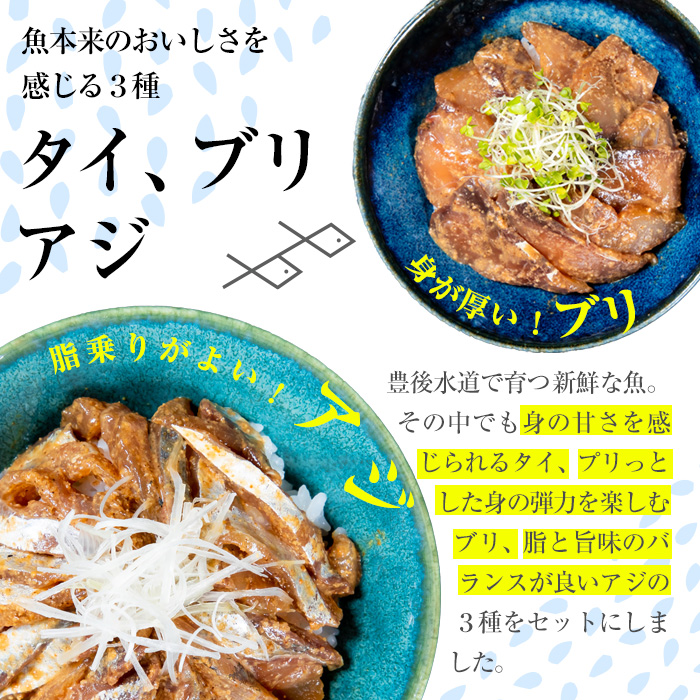 ごまだれ 漬け丼 セット (3袋・1袋2P×3袋) 冷凍 魚 さかな 丼ぶり どんぶり 海鮮丼 りゅうきゅう あつめし ごまだれ 魚介 簡単 時短 小分け 個装 おつまみ 惣菜 おかず 大分県 佐伯市 やまろ渡邉【DL20】【鶴見食賓館】