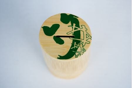 竹筒の貯金箱【緑】